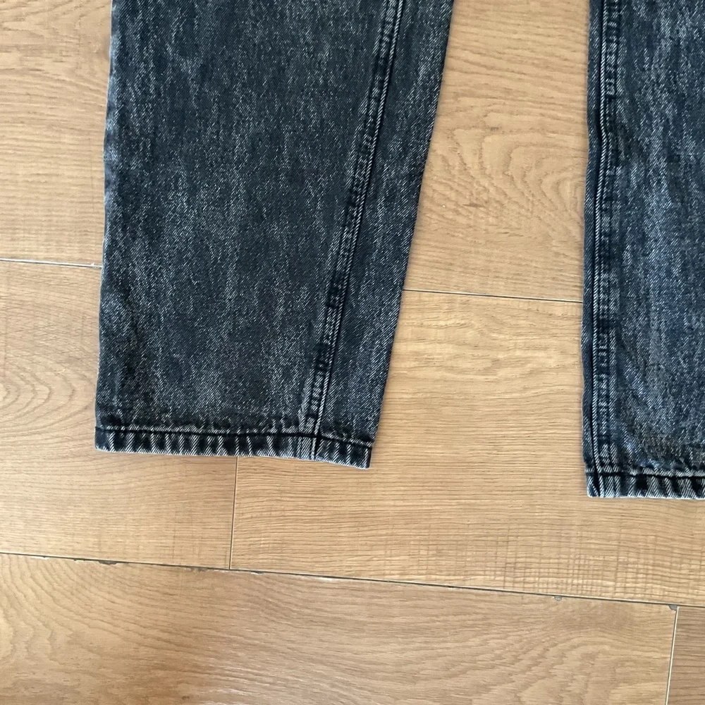 12th Tribe Black High Rise Straight Leg Jeans 26 Cotton Denim High Waisted - Picture 4 of 11